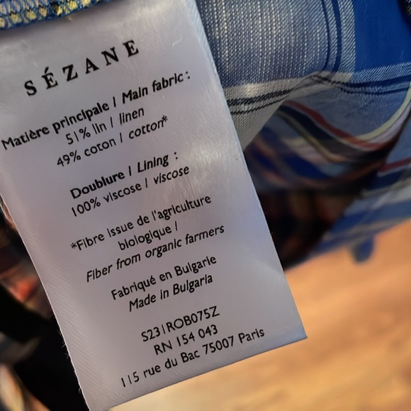 PRETTY & PREPPY! Gorgeous NWT Sezane plaid button front dress 38 <3 - Picture 5 of 7